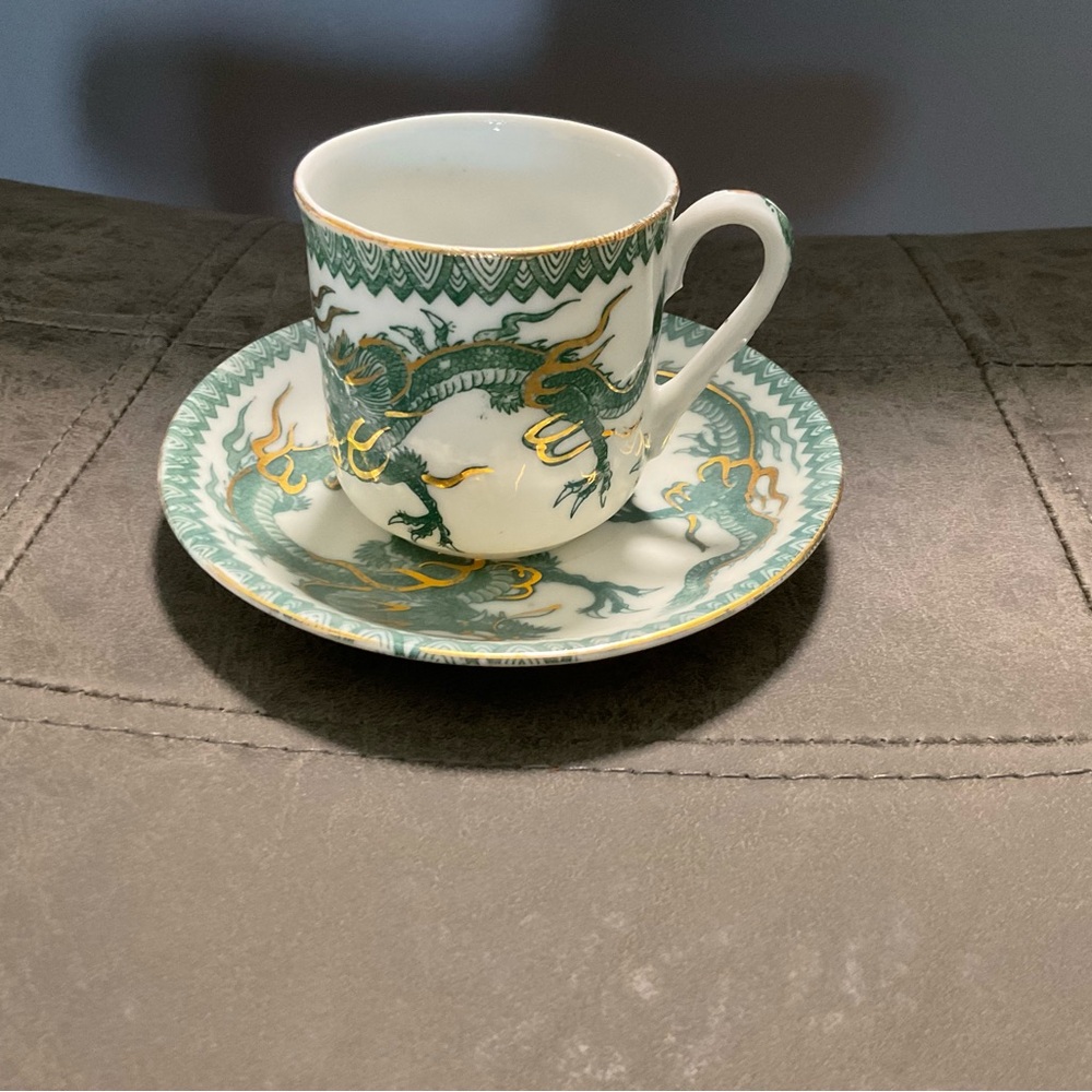 Miniature Oriental Tea Cup and Saucer
